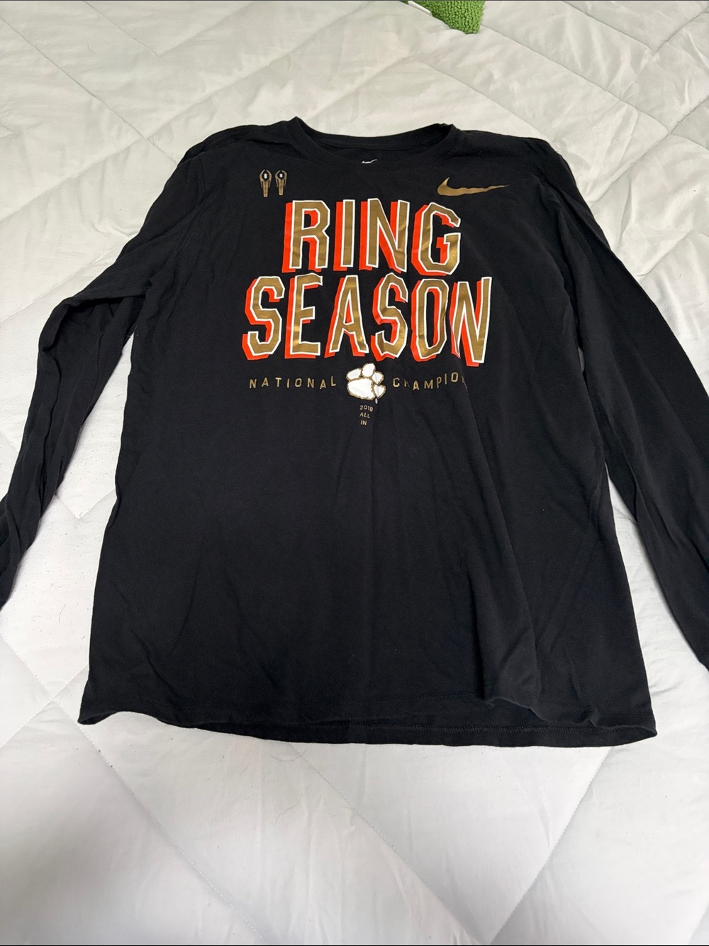 Nike Black Clemson Long Sleeve "Ring Season" Graphic Tee